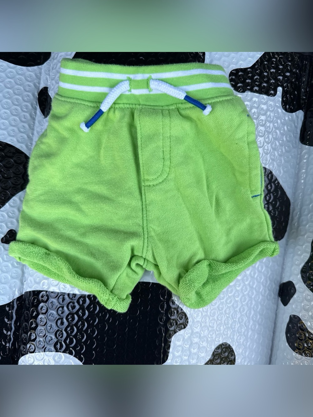 Bright Lime Green Baby Terry Cloth Shorts size 0-3 months